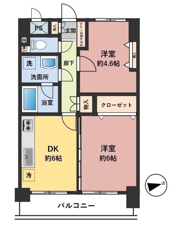 間取 - 約6帖和室を洋室へリフォーム予定です!