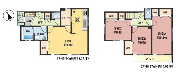 間取 - 全居室6帖以上のゆとりある間取